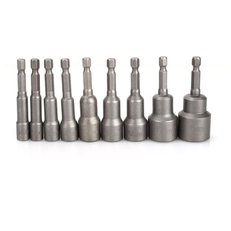 Magnetischer Steckschlüsselsatz (1/4" und 1/2") für Schlagschrauber, professioneller Adapter für Werkstatt und Heimwerker.