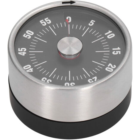 Magnetischer Timer, Edelstahl, 70 dB, hohe Präzision, für die Küchenplanung, Schwarz