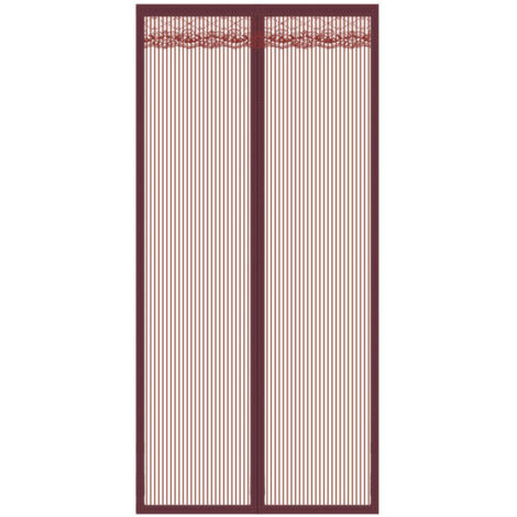 Magnetischer Türschutz, Moskitonetz-Türvorhang mit Magnetverschluss, kein Bohren erforderlich, für Balkon-, Keller- und Terrassentüren (120 x 220 cm), gestreift, kaffeebraun