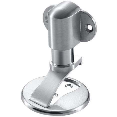 Magnetischer Türstopper aus Edelstahl, höhenverstellbarer magnetischer Türstopper aus Metall, mit doppelseitigem Klebeband und verdeckter Schraubbefestigung, kein Bohren erforderlich (silber)