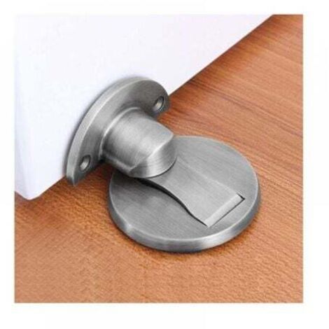 Magnetischer Türstopper, magnetischer Türstopper aus gebürstetem Nickel, unsichtbarer magnetischer Türriegel mit Klebstoff, robuster Türstopper aus silbernem Edelstahl