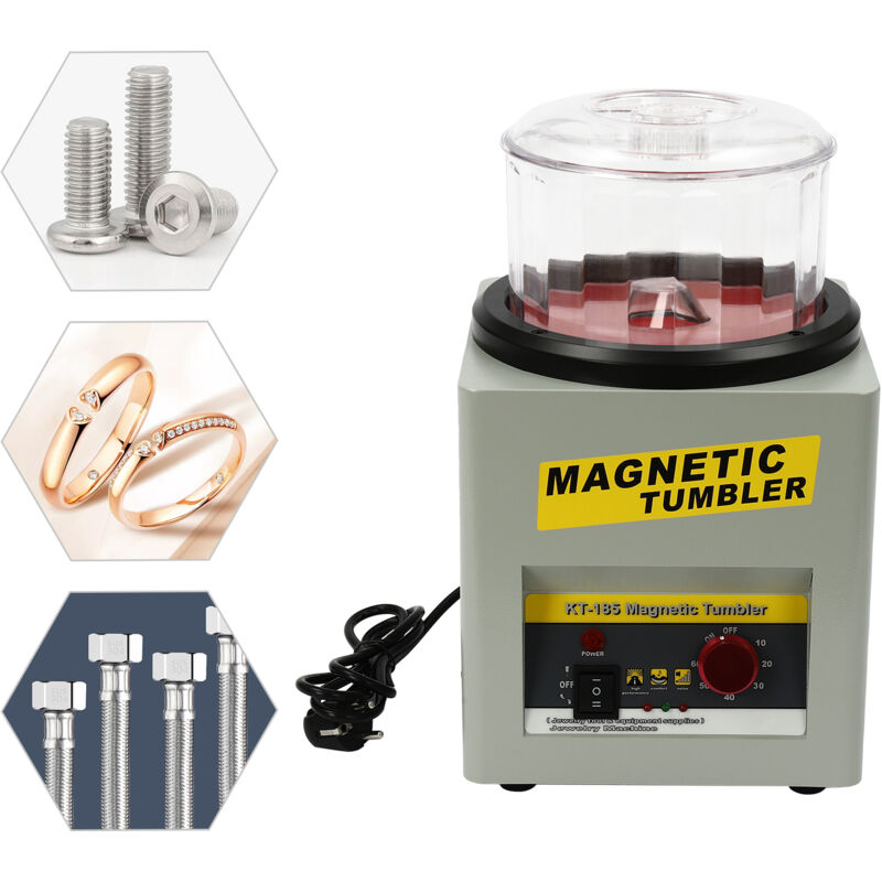 Magnetischer Tumbler, Schmuckpolierer 2000 U/min, magnetischer Polierer 9 Zoll, Kapazität 6,6 lb, Zeitsteuerung von 1 bis 60 Minuten für Schmuck