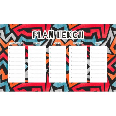 Magnetischer Unterrichtsplan Abstrakte Graffiti 45x26CM