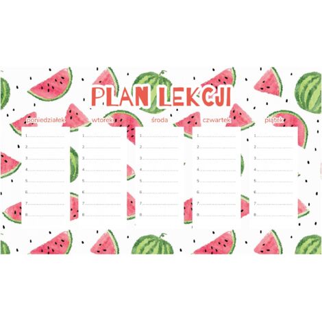 Magnetischer Unterrichtsplan Aquarell Wassermelonen 30x17,5CM
