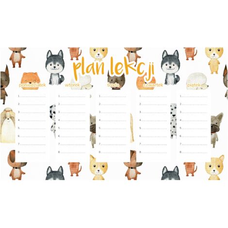 Magnetischer Unterrichtsplan Aquarellhunde 30x17,5CM