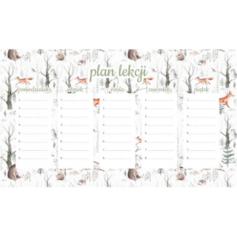 Magnetischer Unterrichtsplan Fuchs und Hase 45x26CM