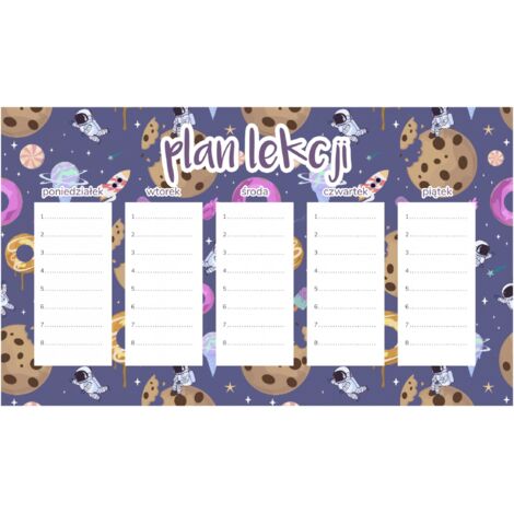 Magnetischer Unterrichtsplan für Kinder Cookie Space 45x26CM