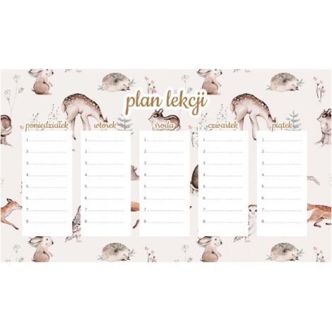 Magnetischer Unterrichtsplan für Kinder, Tiere in der Natur, 30 x 17,5 cm