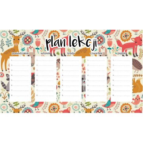 Magnetischer Unterrichtsplan für Kinder Waldfreunde 45x26CM