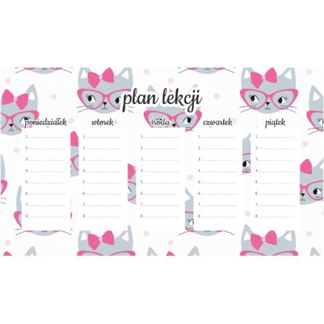 Magnetischer Unterrichtsplan Katze mit Brille 30x17,5CM