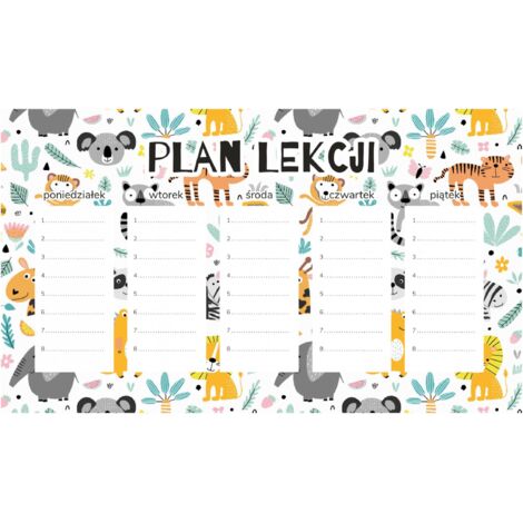 Magnetischer Unterrichtsplan Kinder-Zoo-Abenteuer 45x26CM