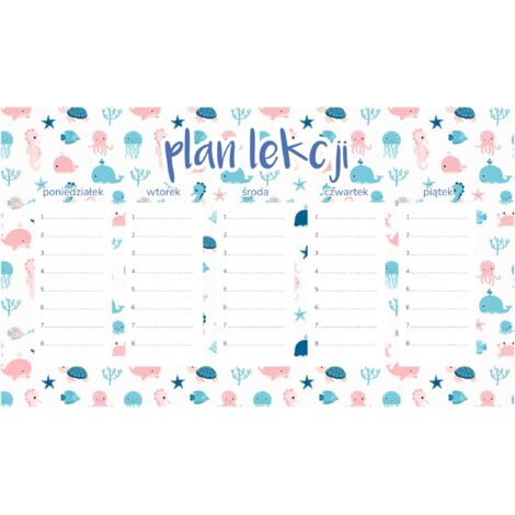 Magnetischer Unterrichtsplan Meerestiere 45x26CM