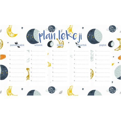 Magnetischer Unterrichtsplan Mond und Planeten 30x17,5CM