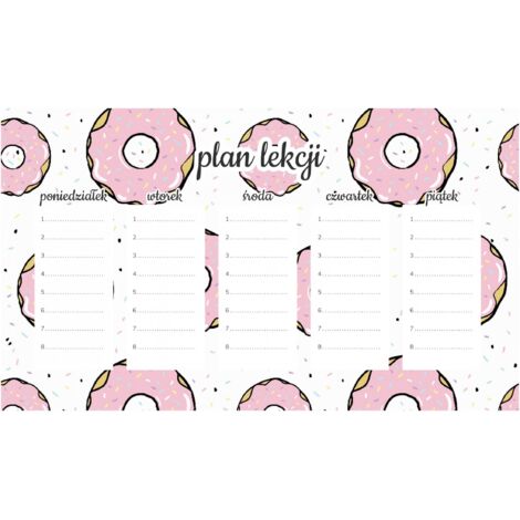 Magnetischer Unterrichtsplan Rosa Donuts 45x26CM
