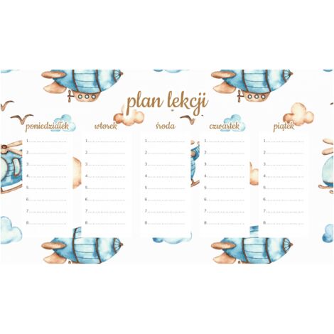Magnetischer Unterrichtsplan Sky Flights 45x26CM