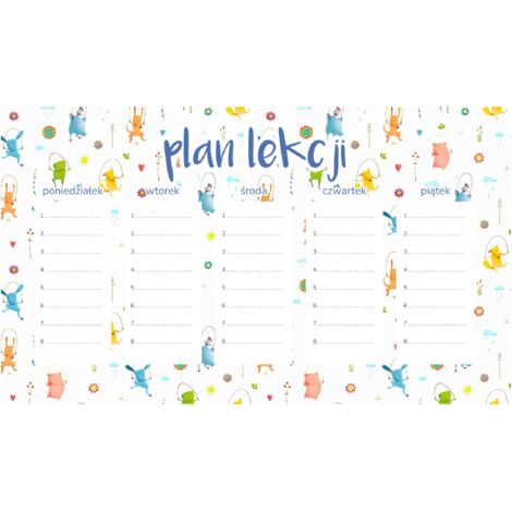 Magnetischer Unterrichtsplan Springende Tiere 45x26CM