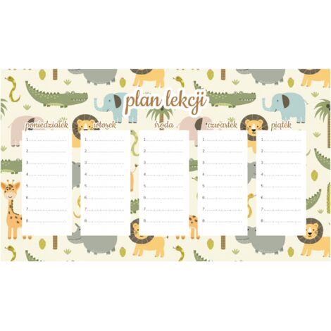 Magnetischer Unterrichtsplan Warme Safari 45x26CM