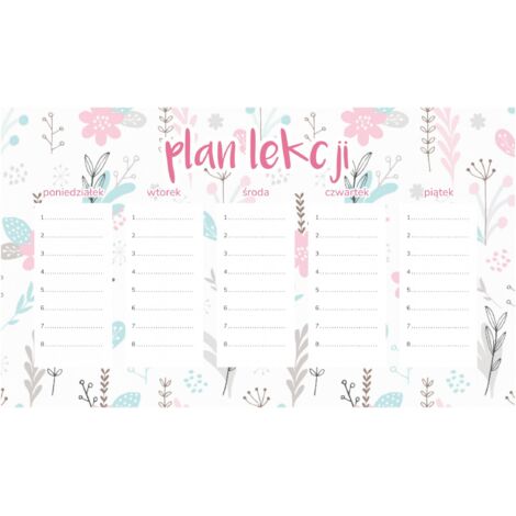 Magnetischer Unterrichtsplan Zarte Blumen und Zweige 30x17,5CM