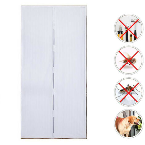 MAGNETISCHERFLIEGENGITTER-VORHANG,MAGNETE,INSEKTEN,FLIEGEN,MÜCKEN,FÜRZUHAUSE,120X220CM,WEIẞ
