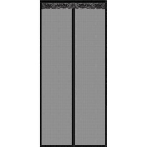 Magnetisches Fliegengitter für Türen 120 x 220 cm, magnetischer Vorhang mit ultrafeinem Netz und automatischer Schließung, geeignet für Balkon-, Keller- und Terrassentüren, schwarz