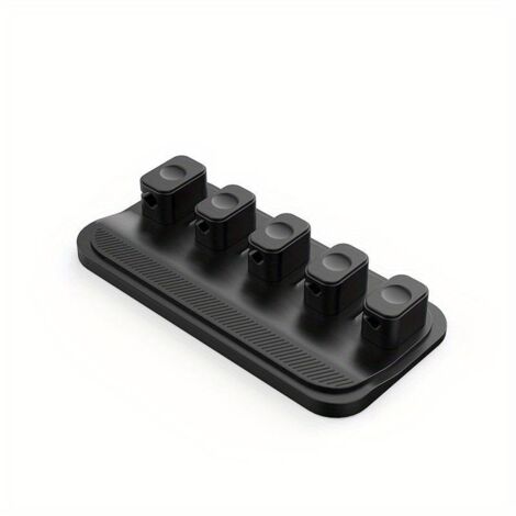 Magnetisches Kabelmanagement, Kabelhalterclips, vielseitiger Schreibtischkabelhalter, 5 Clips für Lightning-, USB-C- und Micro-USB-Kabel, haftet auf Holz, Marmor, Metall und Glas