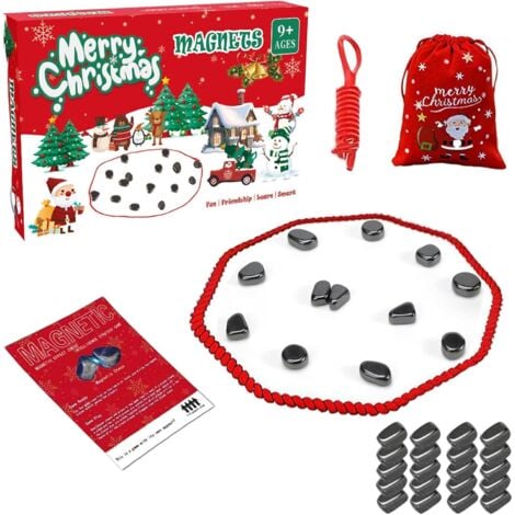 FÉÉRIC LIGHTS AND CHRISTMAS Magnetisches Schachspiel – Strategiespiel für die Feiertage – 24 Teile – Weihnachtsgeschenk für Kinder und Erwachsene – Ideales Spiel für Weihnachten – Edition A – Feiertage