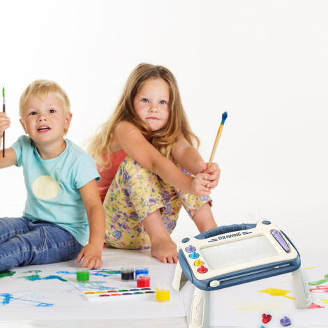 Magnetisches Zeichenbrett, [Produkt] Kinderzeichenbrett mit 4 Farben, Lerntisch mit sicherer Stiftspitze