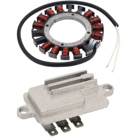 Magnetmotor-Reparatursatz für Rasentraktoren/Kleinmaschinen (dreiteilig): Statorspule, Papierdichtung und Gleichrichter.