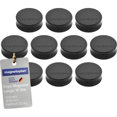 magnetoplan Aimant (Ø x H) 34 mm x 12.5 mm rond noir 10 pc(s) 1665012