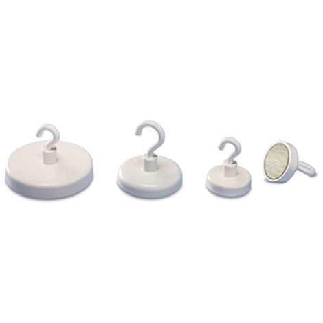 magnetoplan Hakenmagnet (Ø) 47 mm rund, mit Haken Weiß 1 St. 52647