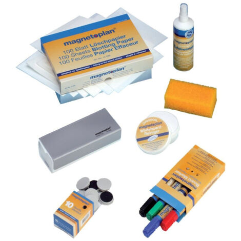 MAGNETOPLAN - kit d'accessoires ferroscript, pour les - pour le marché: D / L / A / F -tableaux blancs, contenu: 4 marqueurs de tableau en noir, bleu, rouge et ve