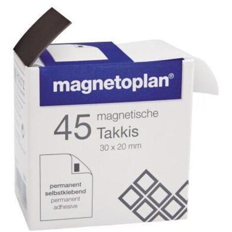 magnetoplan Magnetband  (L x B x H) 20 x 30 x 0.75 mm rechteckig Schwarz 45 St. 15503
