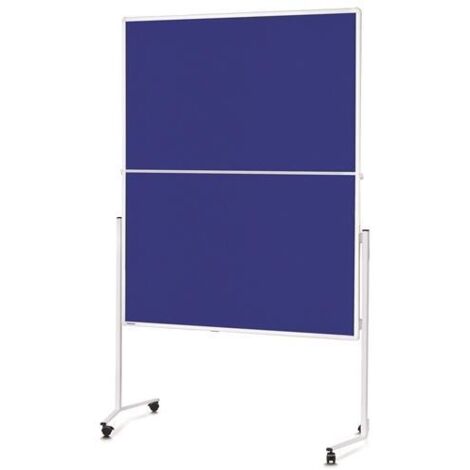 Magnetoplan Moderationstafel mit weißem Rahmen, klappbar, Filz blau, 1200 x 1500 mm
