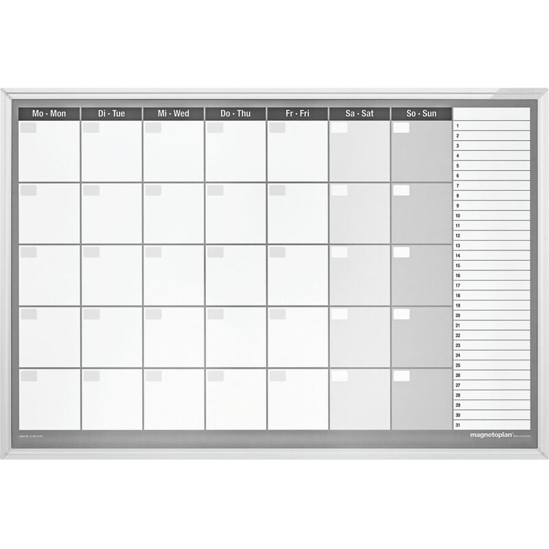 Magnetoplan - Planning mensuel type cc, avec kit d'accessoires,