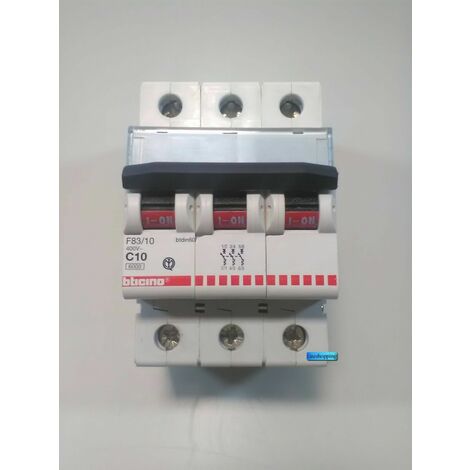 Magnetotermico 3 poli 10A C10 400V, potere 6kA  BTIF83/10