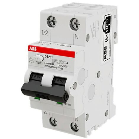 Magnetotérmico diferencial Abb 16A 1P+N 30MA A 4,5K 2M DS201LC16A30