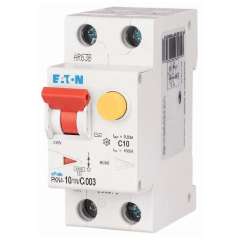 Magnetotérmico Diferencial Eaton 10A 1P+N 6kA 30mA curva C tipo AC 2M 236933