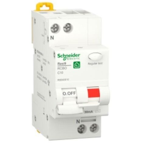 Magnetotérmico Diferencial Schneider 10A 1P+N 4,5kA 30mA AC curva C 2M R9D60610