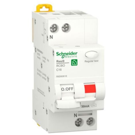 Magnetotérmico Diferencial Schneider 16A 1P+N 4,5kA 30mA AC Curva C 2M R9D60616