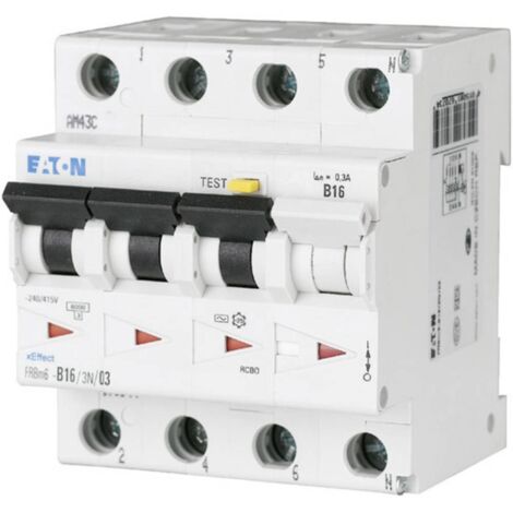Magnetotermico Differenziale Eaton 16A 3P+N 4.5kA 30mA A curva C 4M 170999