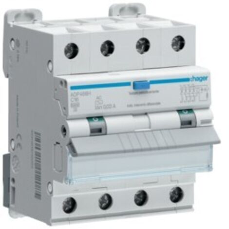Magnetotermico Differenziale Hager 4P 40A 6kA 300mA curva C Tipo AC 4M AFP490H