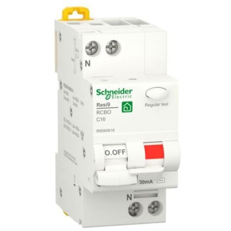 Magnetotermico Differenziale Schneider 16A 1P+N 4,5kA 30mA AC Curva C 2M R9D60616