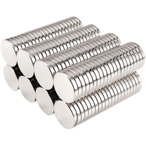 Magnets Ronds - 6 mm x 3 mm - Néodyme Grade N35 - Revêtement Nickel-Cuivre-Nickel - Température de Fonctionnement Jusqu'à 80 °C - Pour Frigo, Tableau Blanc, DIY - 60 Pièces