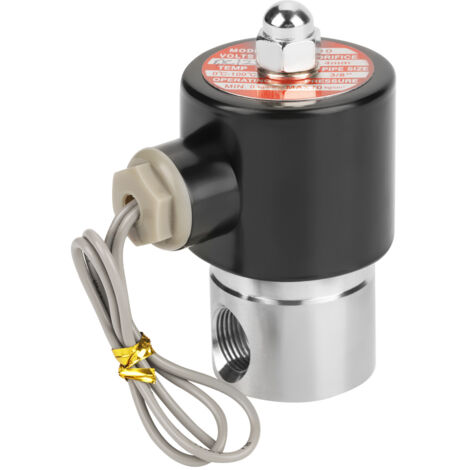 Magnetventil aus Edelstahl 304, 12 V DC, normalerweise geschlossen, G3/8" für Flüssigkeiten und Gase