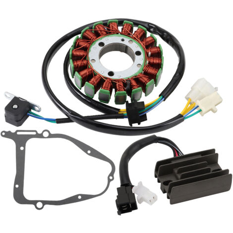 Magnetzünder-Reparatursatz für Suzuki GN250 / GN250E (1996–2001): Ladesystem (3-teilig)  Statorspule + Papierdichtung + Gleichrichter