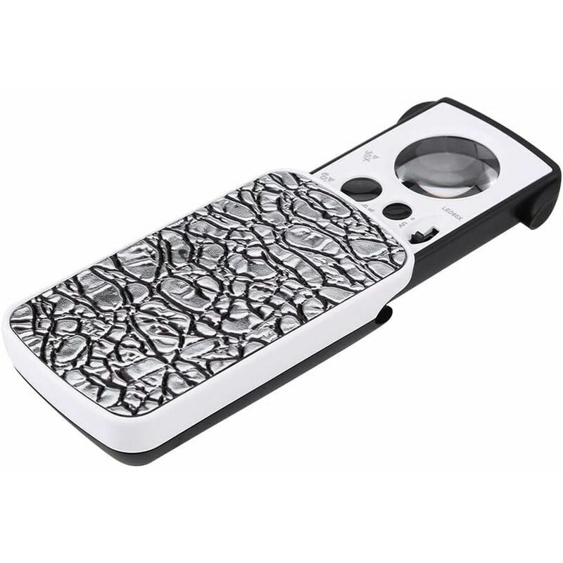 Magnifier, 30x / 60x / 90x Magnification Lenses Portable Magnifier with led Lighting Illuminating Magnifying Magnifier for Jewelry, Stones, Stamps,