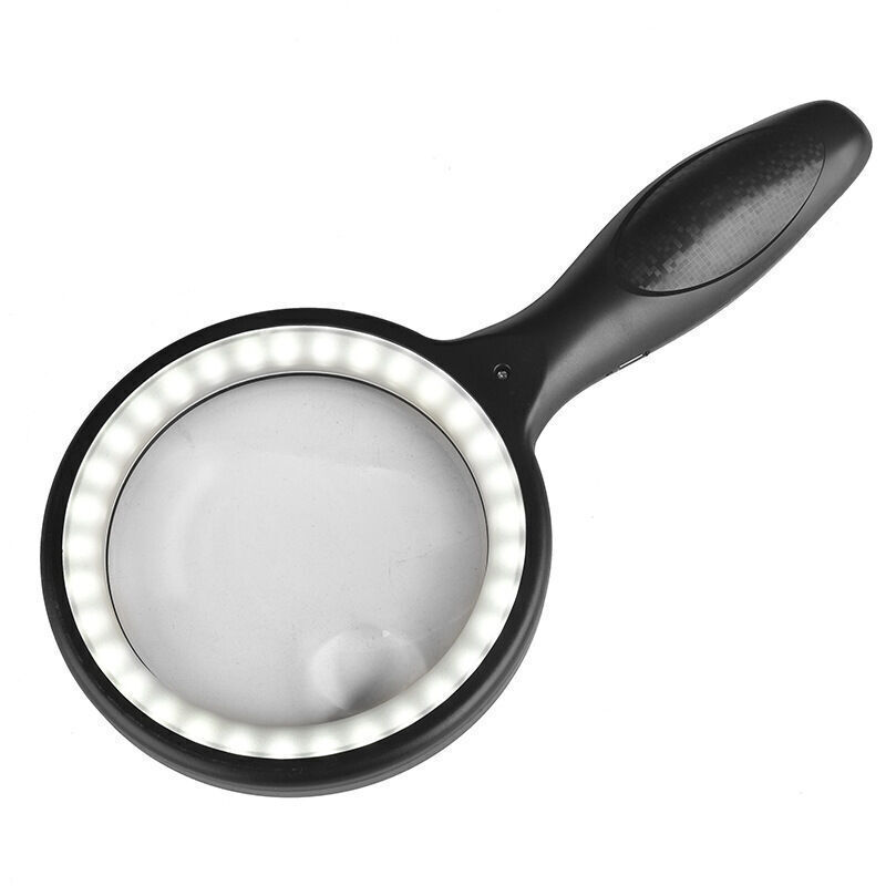 Magnifying Glass, 30X 60X Reading Magnifier, Magnifying Glass with 33 LED Lights, LED Magnifying Glass, Magnifying Glass in English - Mega Reading