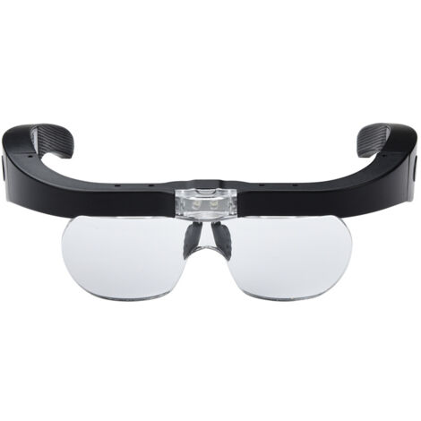 Magnifying Glasses with 2 LED Lights, Head-Mounted Magnifying Glasses Hands-Free Magnifying Glass for Sewing, Reading, Repairs, Jewelry, Watches and Crafts, 4 Detachable Lenses