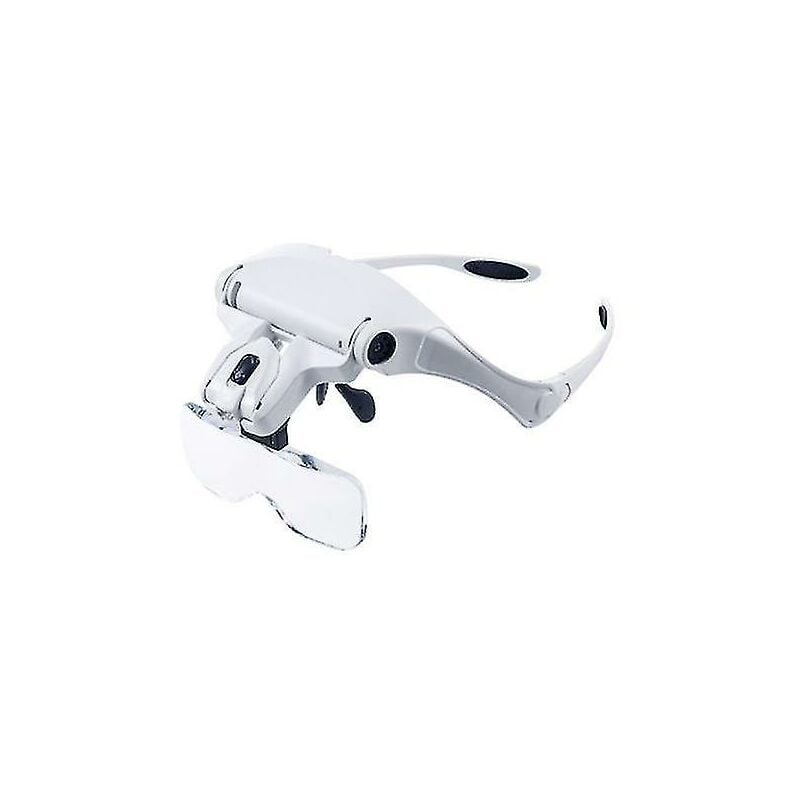 Magnifying Glasses With Hands-free Light Lupen Headband With 2 Led Lights For Leisure Reading 5 Interchangeable Lenses (1.0x To 3.5x)