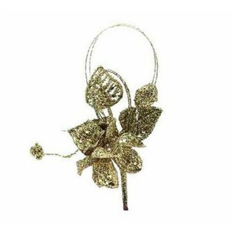 Magnolia clip con frutta per albero di natale  - colore oro - addobbo decorazione natalizia